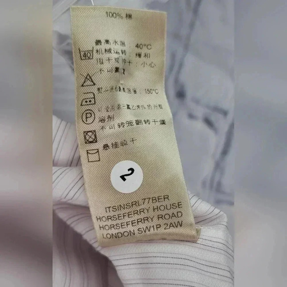 NWT Burberry Mens Dress Shirt White Pink Striped Current Tag Size 16 x 35 /41 EU - Picture 14 of 16